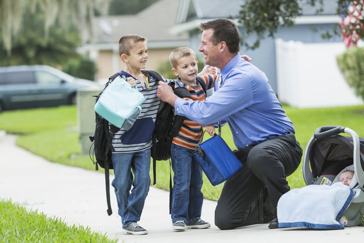 back to school-busy dad